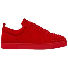 Christian Louboutin CL Louis Junior Spikes Suede Low top Skateboard Shoes Red