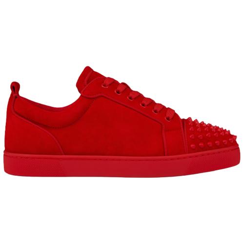 Christian Louboutin CL Louis Junior Spikes Suede Low top Skateboard Shoes Red