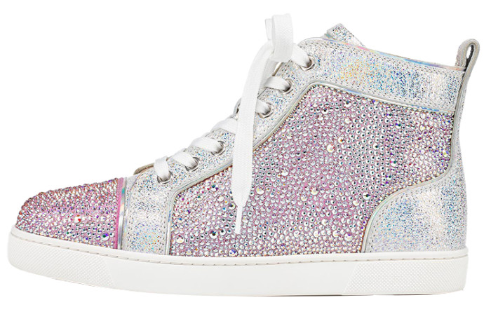 Christian Louboutin CL High Top Skateboard Shoes Pink