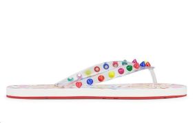 Christian Louboutin CL Rubber Sole Flip Flops Multicolor