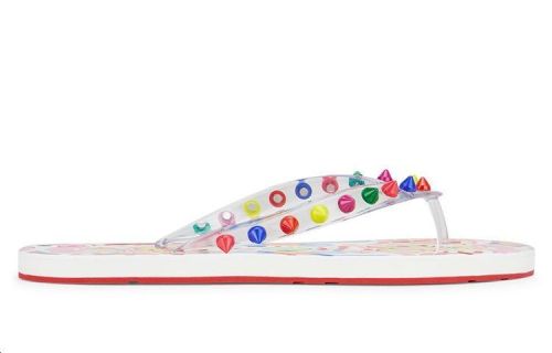 Christian Louboutin CL Rubber Sole Flip Flops Multicolor