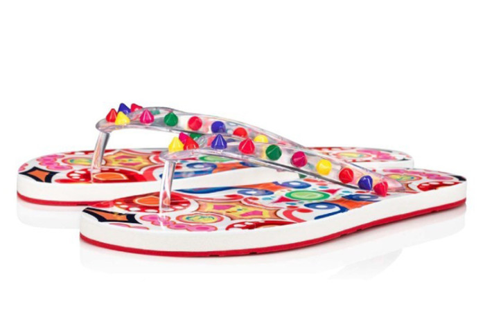 Christian Louboutin CL Rubber Sole Flip Flops Multicolor