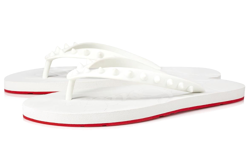 Christian Louboutin Loubi Flip Slide White White