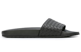 Bottega Veneta Intrecciato Slide Slippers Men's Black