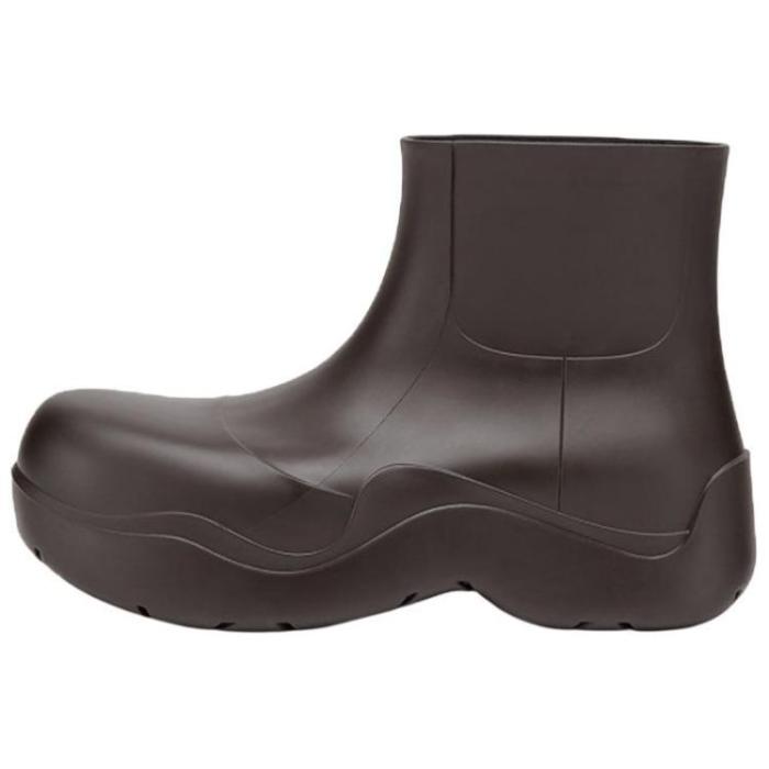 Bottega Veneta Puddle Rain Boots Ankle Boots Coffee