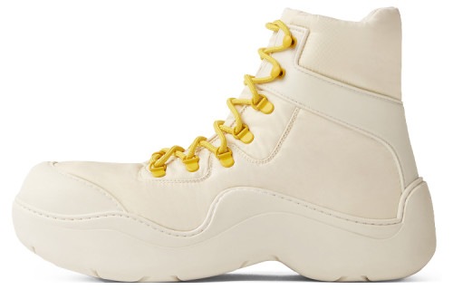 Bottega Veneta Puddle Bomber Ankle Boot White
