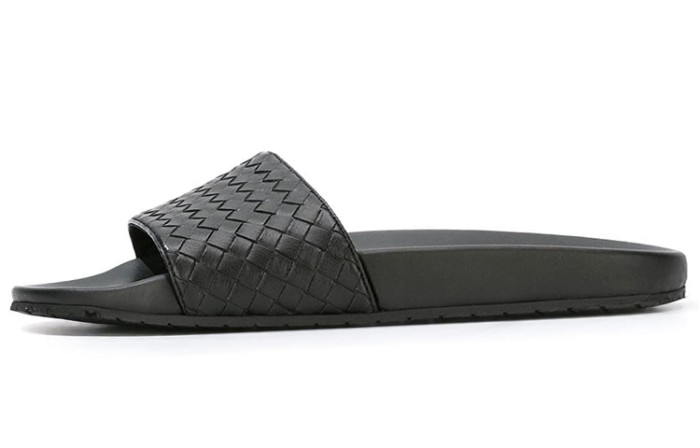 Bottega Veneta Intrecciato Slide Slippers Men's Black