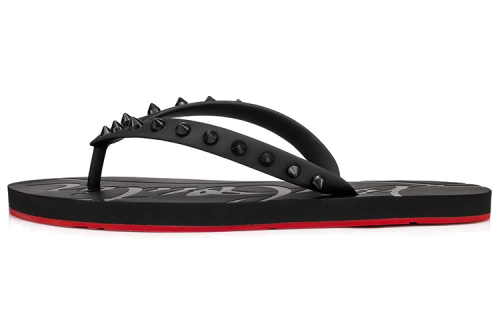 Christian Louboutin Loubi Flip Slide Black Black