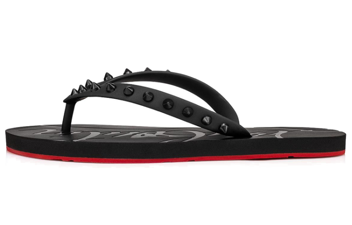Christian Louboutin Loubi Flip Slide Black Black