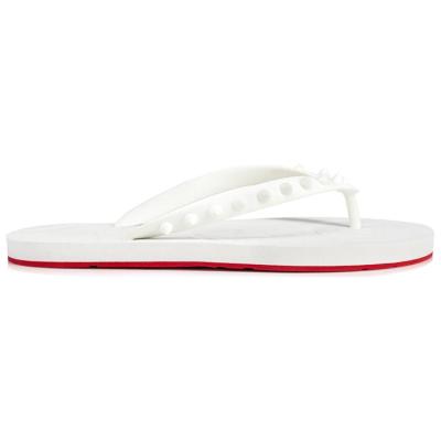 Christian Louboutin Loubi Flip Slide White White