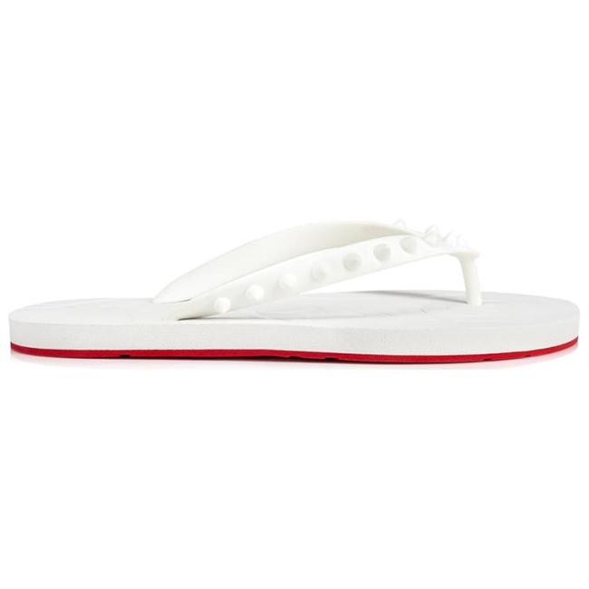 Christian Louboutin Loubi Flip Slide White White
