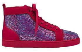 Christian Louboutin CL High Top Stylish Skateboarding Shoes Red