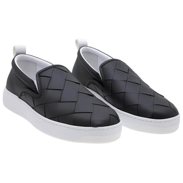 Bottega Veneta Maxi Intreccio Stylish Skateboarding Shoes Men's Black