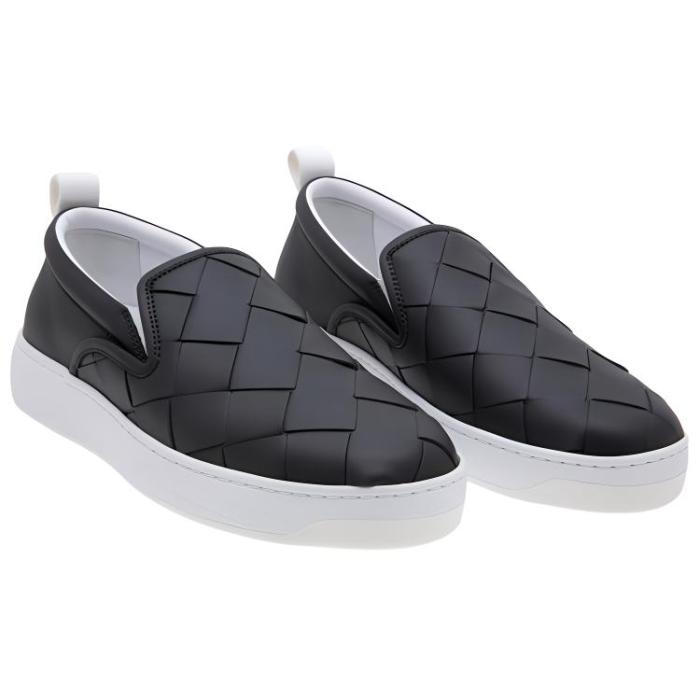 Bottega Veneta Maxi Intreccio Stylish Skateboarding Shoes Men's Black