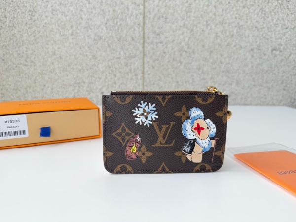 LOUIS VUITTON Romy Logo Card Holder Regular Women's Brown & Pink M15333 size 12*0.8*8 cm