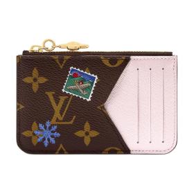 LOUIS VUITTON Romy Logo Card Holder Regular Women's Brown & Pink M15333 size 12*0.8*8 cm