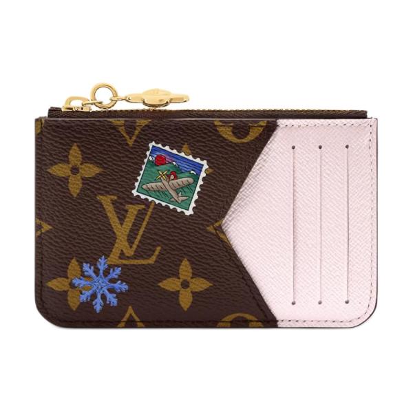LOUIS VUITTON Romy Logo Card Holder Regular Women's Brown & Pink M15333 size 12*0.8*8 cm