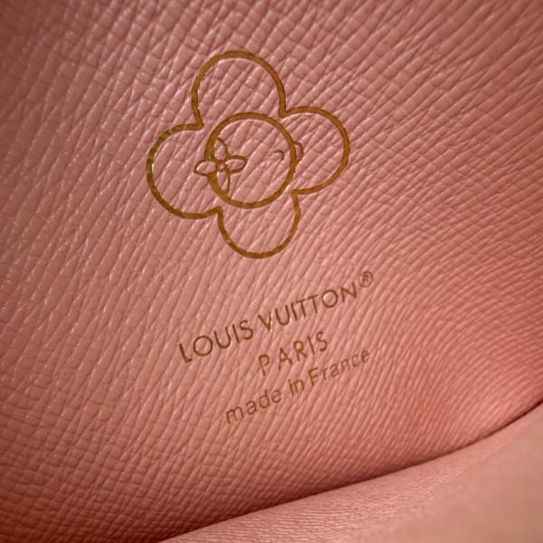 LOUIS VUITTON Romy Logo Card Holder Regular Women's Brown & Pink M15333 size 12*0.8*8 cm