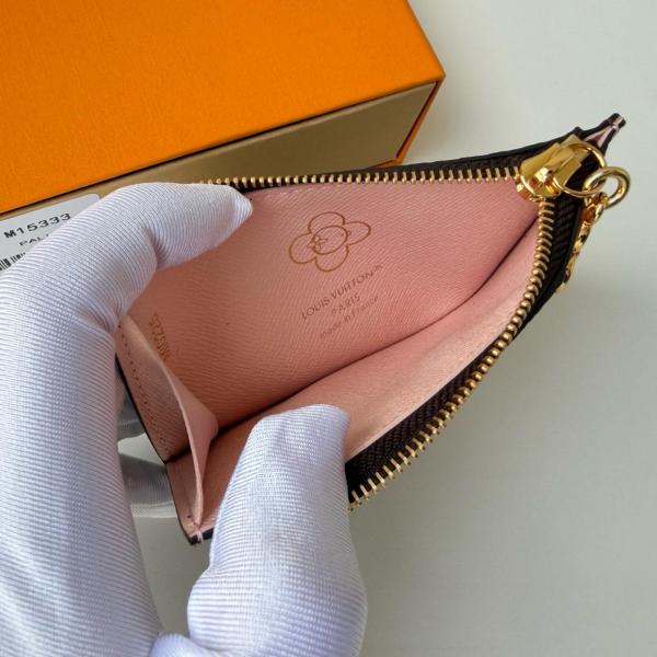 LOUIS VUITTON Romy Logo Card Holder Regular Women's Brown & Pink M15333 size 12*0.8*8 cm
