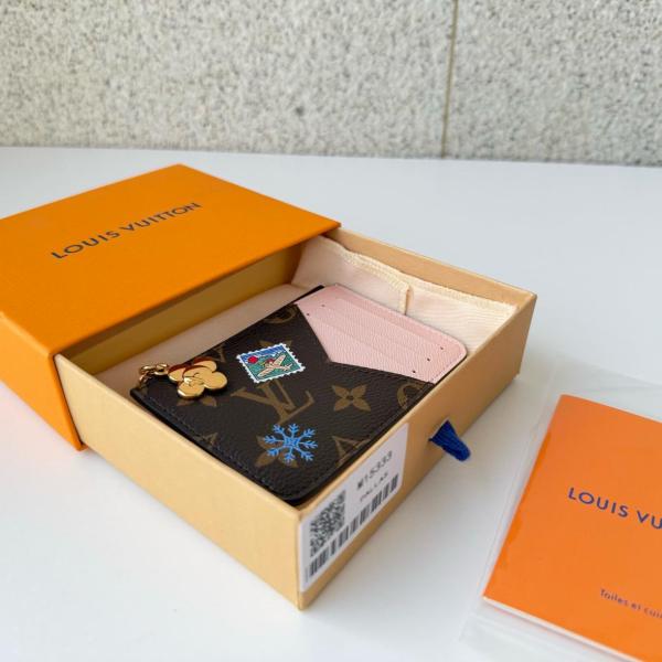 LOUIS VUITTON Romy Logo Card Holder Regular Women's Brown & Pink M15333 size 12*0.8*8 cm