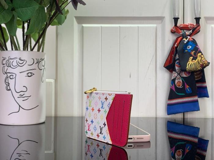 LOUIS VUITTON Takashi Murakami Collaboration Romy Coated Canvas Card Holder Card Holder Women's White M27706 size 12*0.8*8 cm