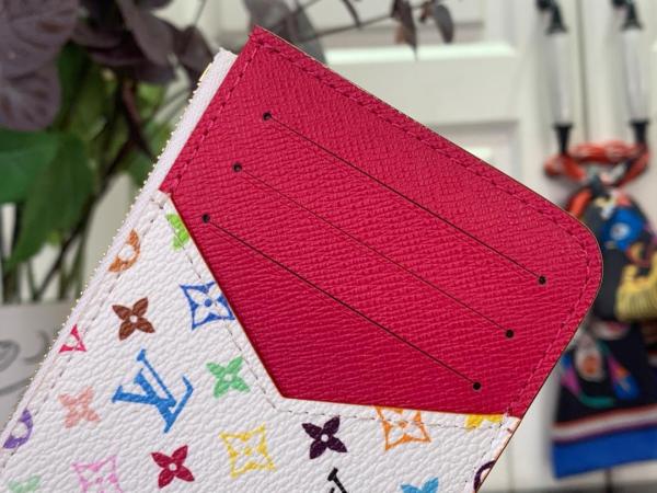 LOUIS VUITTON Takashi Murakami Collaboration Romy Coated Canvas Card Holder Card Holder Women's White M27706 size 12*0.8*8 cm