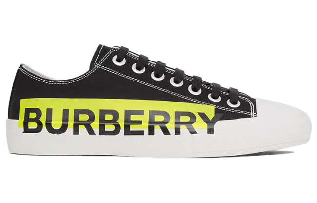 Burberry Low top Stylish Skateboarding Shoes Black Yellow