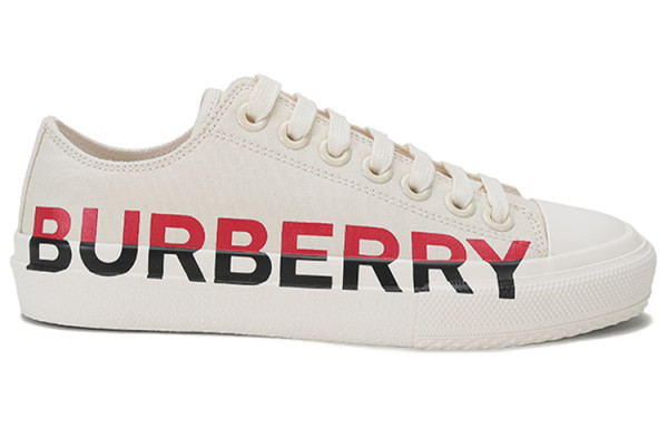 Burberry Low Top Canvas Shoes Cream