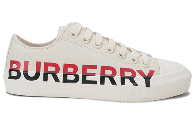 Burberry Low Top Canvas Shoes Cream