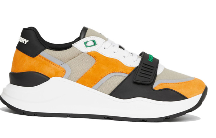 Burberry Cow Leather Low top Casual Shoes Bright Orange