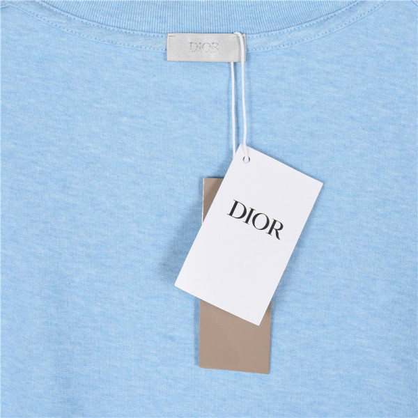 DIOR T Shirts Men's White Crew Neck Moderate Straight Fit