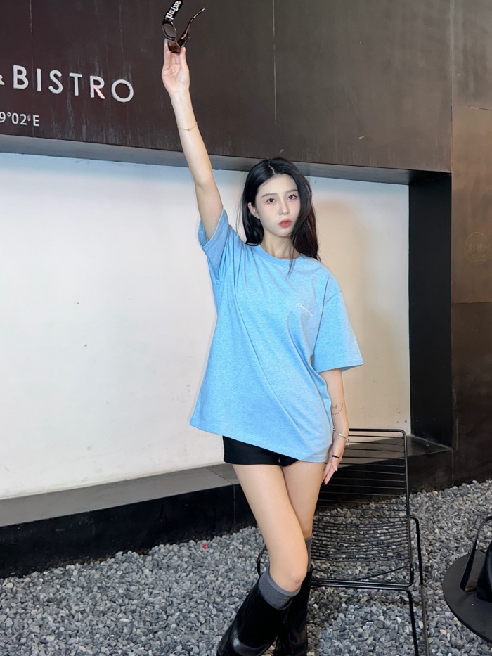 DIOR T Shirts Men's White Crew Neck Moderate Straight Fit