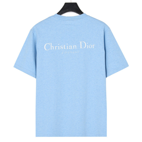 DIOR T Shirts Men's White Crew Neck Moderate Straight Fit