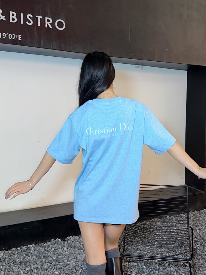 DIOR T Shirts Men's White Crew Neck Moderate Straight Fit