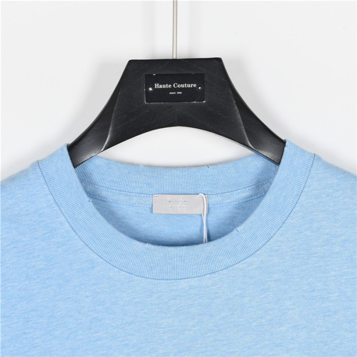 DIOR T Shirts Men's White Crew Neck Moderate Straight Fit