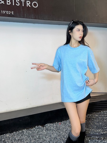 DIOR T Shirts Men's White Crew Neck Moderate Straight Fit