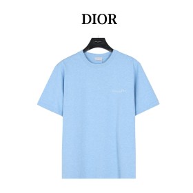 DIOR T Shirts Men's White Crew Neck Moderate Straight Fit
