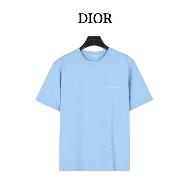 DIOR T Shirts Men's White Crew Neck Moderate Straight Fit
