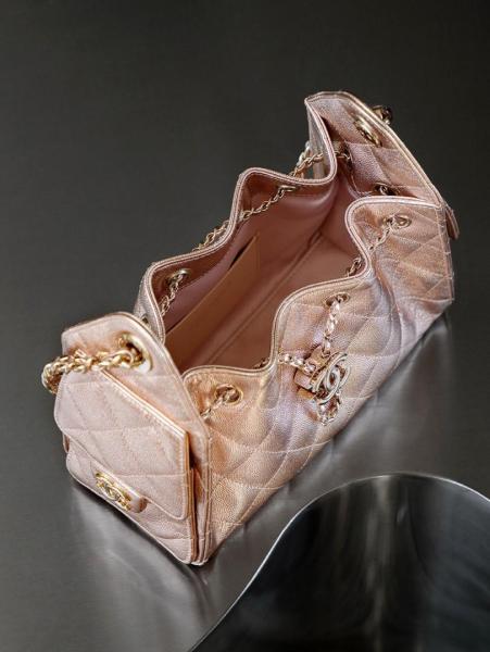 CHANEL 25Bag Grain Cow Leather Material Gold Metal Hippy Bag Shoulder Bag Mini Women's Rose Gold AS5631-B22911-U5345 size 22*12.5*20 cm