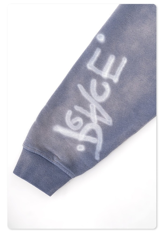 Men's Vintage Acid Wash Zip Up Hoodie, Graffiti Graphic Oversized Hooded Sweatshirt, Y2K Harajuku Streetwear Full Zip Jacket with Pockets