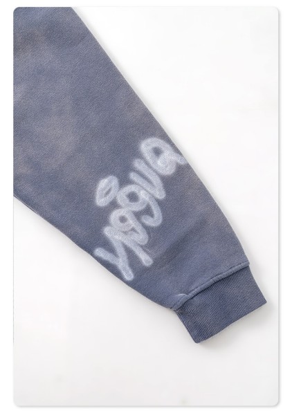 Men's Vintage Acid Wash Zip Up Hoodie, Graffiti Graphic Oversized Hooded Sweatshirt, Y2K Harajuku Streetwear Full Zip Jacket with Pockets