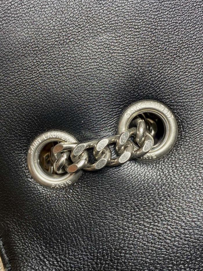 SAINT LAURENT LOULOU Lambskin Shoulder Bag Medium Women's Black 801439-AAE4Y-1000 size 29*8*17 cm