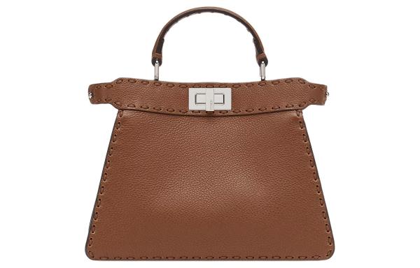 FENDI Peekaboo ISeeU Calfskin Shoulder Bag, Crossbody Bag, Handbag Small Women's Brown 8BN327-ARBB-F1NPG size 27*11*21 cm
