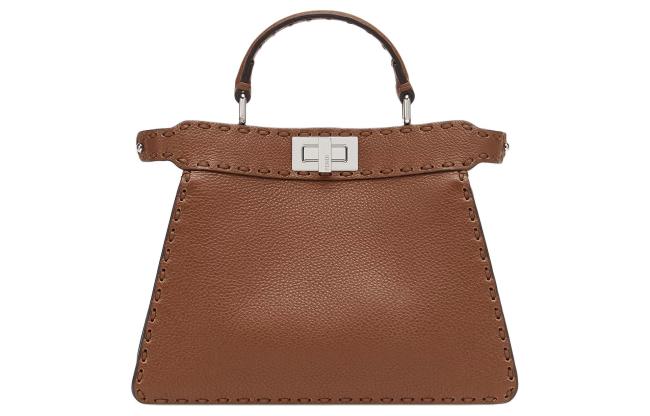 FENDI Peekaboo ISeeU Calfskin Shoulder Bag, Crossbody Bag, Handbag Small Women's Brown 8BN327-ARBB-F1NPG size 27*11*21 cm