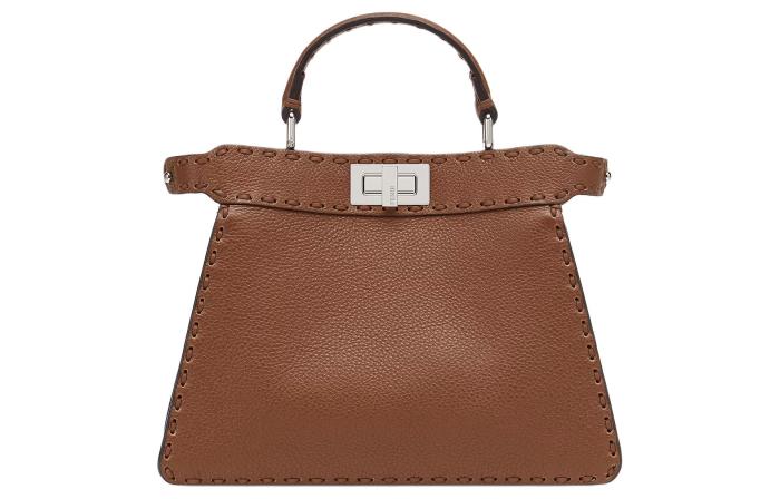 FENDI Peekaboo ISeeU Calfskin Shoulder Bag, Crossbody Bag, Handbag Small Women's Brown 8BN327-ARBB-F1NPG size 27*11*21 cm