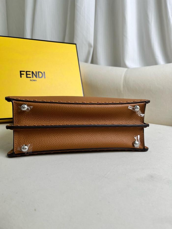 FENDI Peekaboo ISeeU Calfskin Shoulder Bag, Crossbody Bag, Handbag Small Women's Brown 8BN327-ARBB-F1NPG size 27*11*21 cm