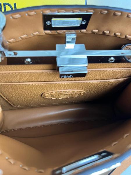 FENDI Peekaboo ISeeU Calfskin Shoulder Bag, Crossbody Bag, Handbag Small Women's Brown 8BN327-ARBB-F1NPG size 27*11*21 cm