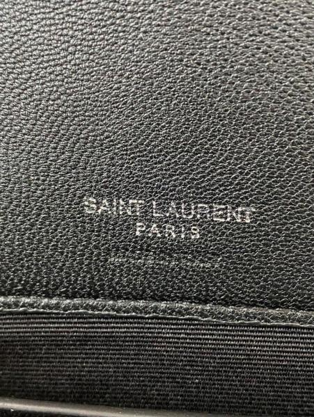 SAINT LAURENT LOULOU Lambskin Shoulder Bag Medium Women's Black 801439-AAE4Y-1000 size 29*8*17 cm