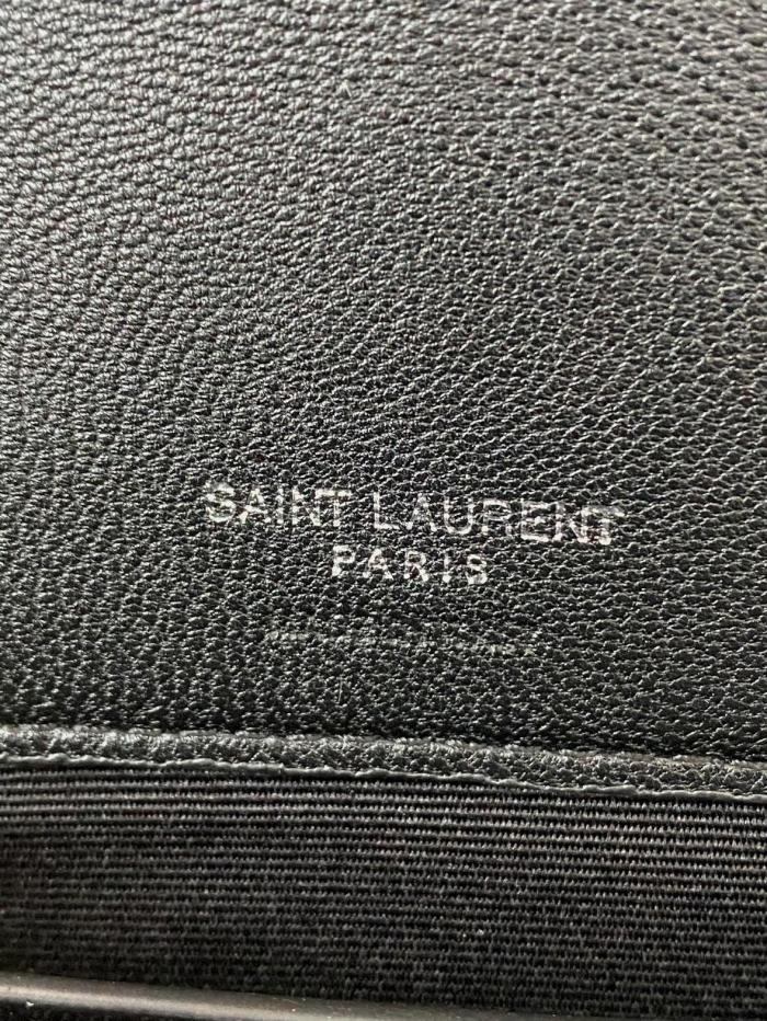 SAINT LAURENT LOULOU Lambskin Shoulder Bag Medium Women's Black 801439-AAE4Y-1000 size 29*8*17 cm