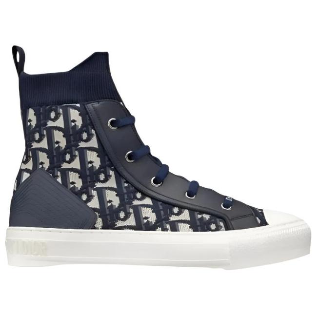 DIOR Walk'n'Dior High top Skateboard Shoes Women's Dark Blue